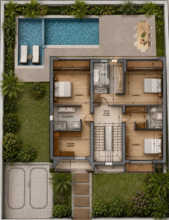 4 Chambres avec Master Bedroom 2